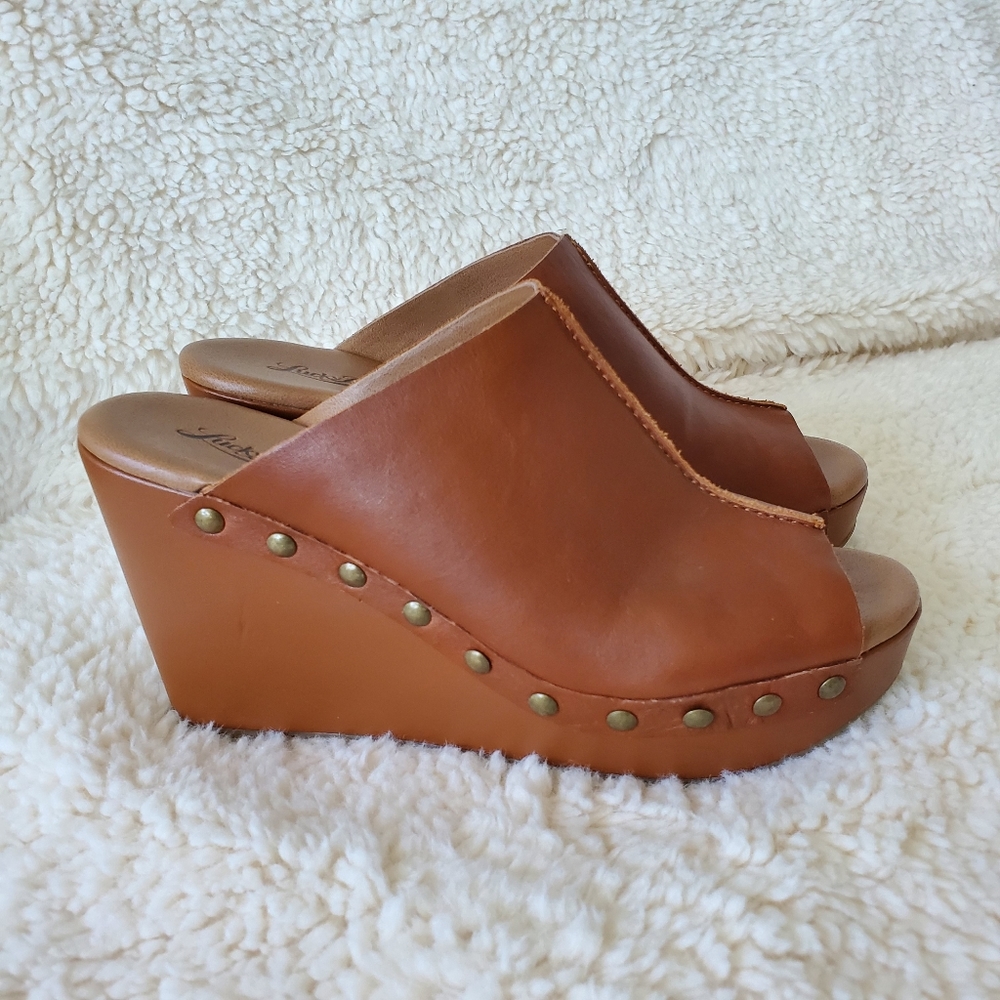 Lucky Brand Leather Mule Wedges